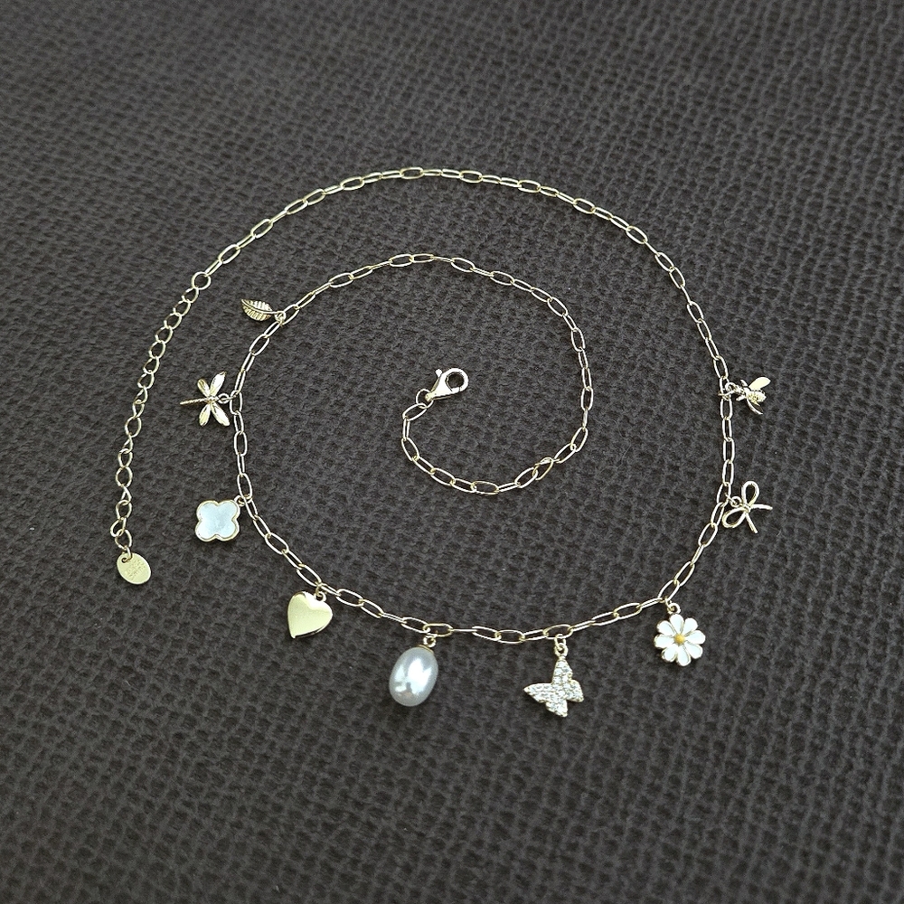 Argento Vivo Dainty Gold💛 Stationary Charms Necklace - NWT - Picture 14 of 15